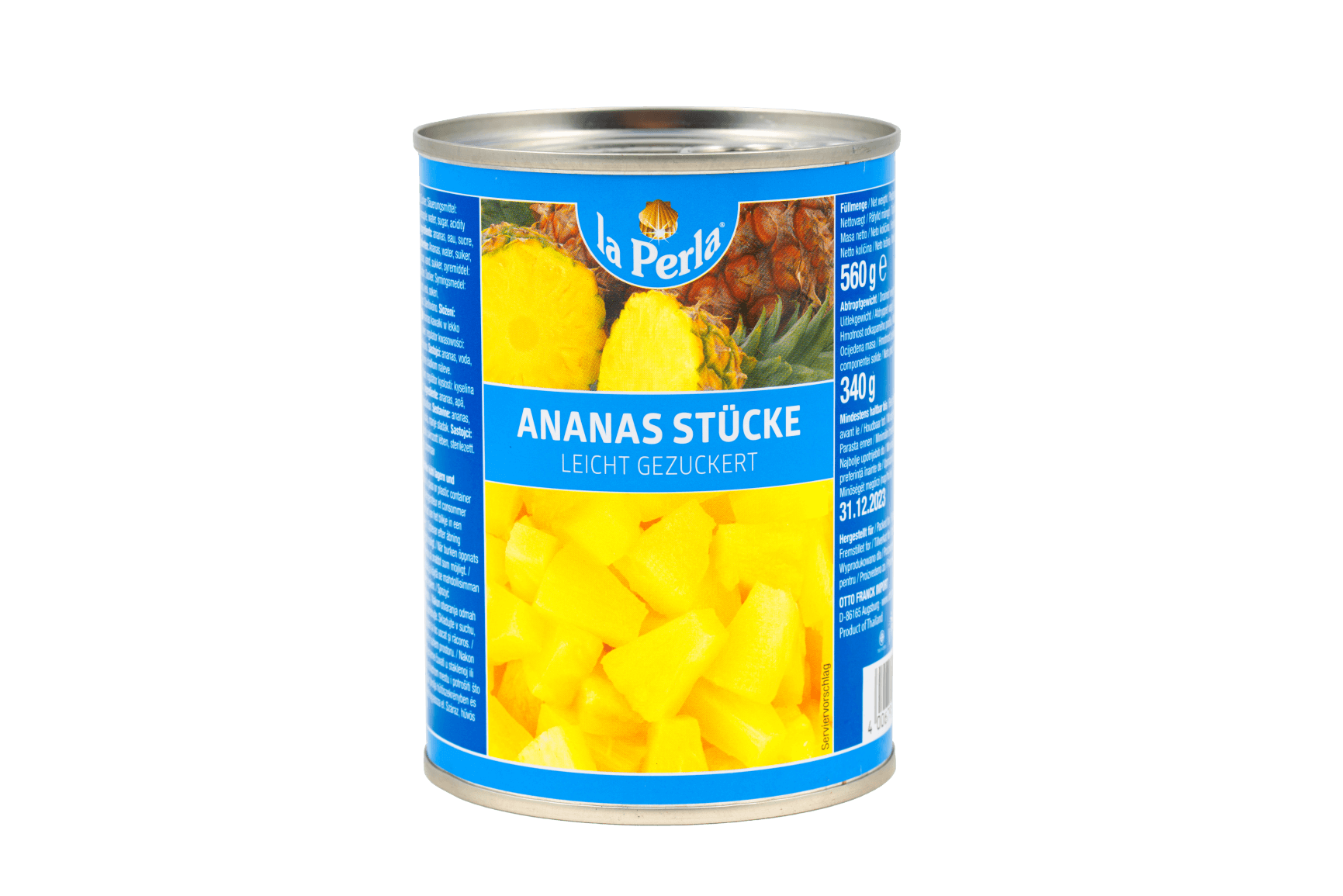 Ananassitükid kerges siirupis 560g/340g