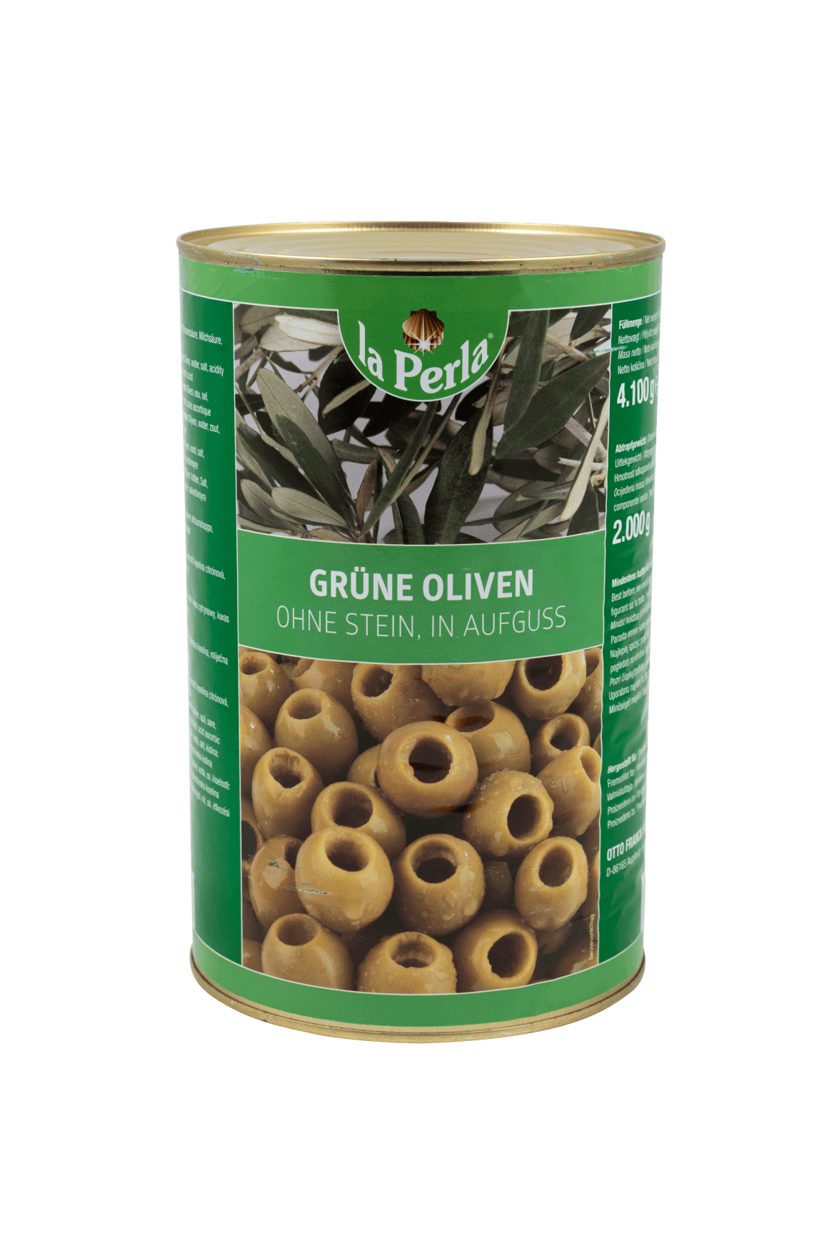 Rohelised oliivid ilma kivideta soolvees 4100g/2000g